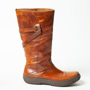 Velez Mid Calf Distressed Leather Boots